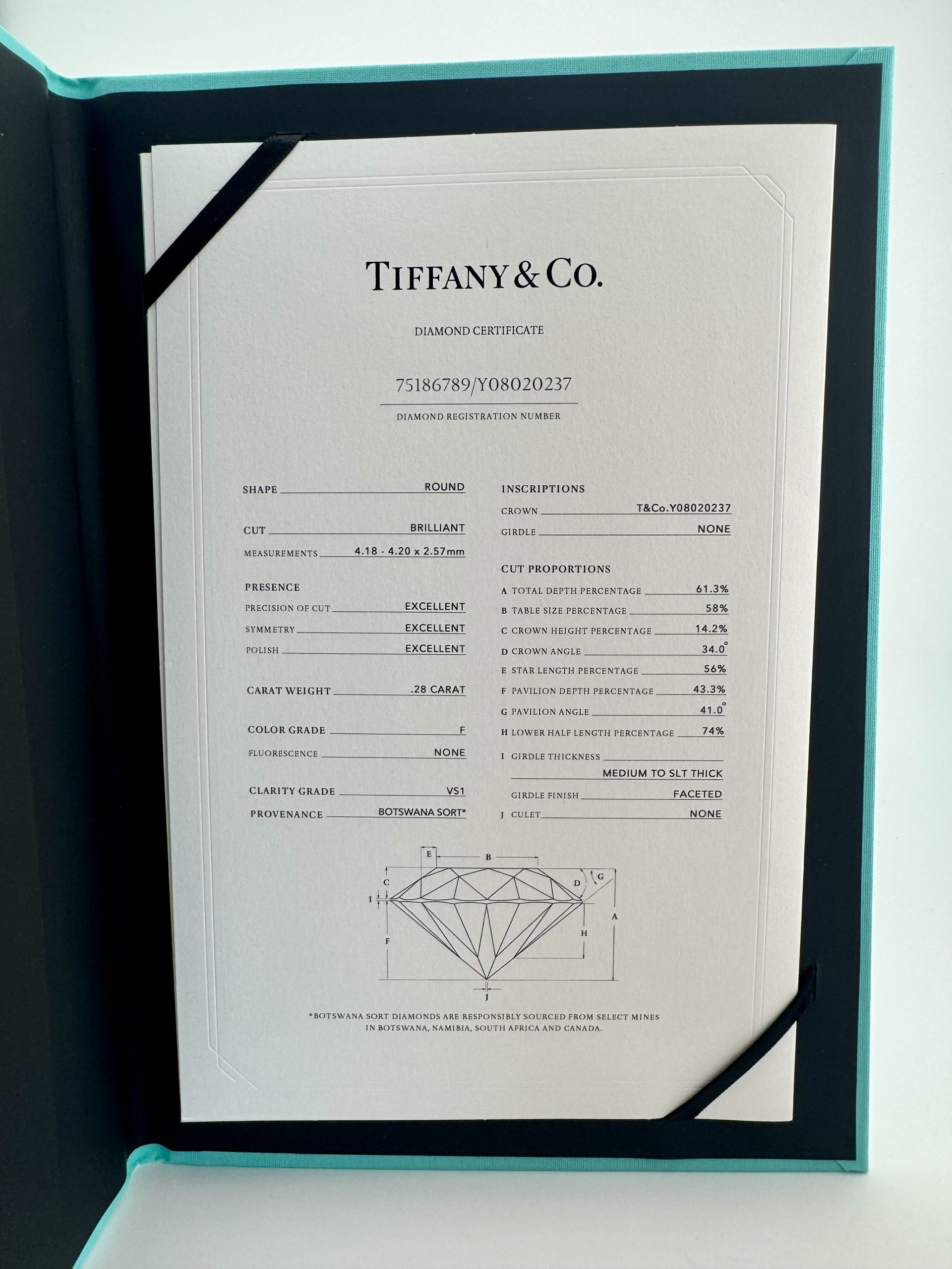 Tiffany & Co Harmony Ring - Platin 950 - Gr. 51,5 - 0,28ct – Bild 8